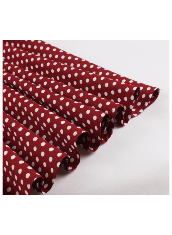 OUTAD Elegant Slim Polka Dot Dress Red/White - Image 4
