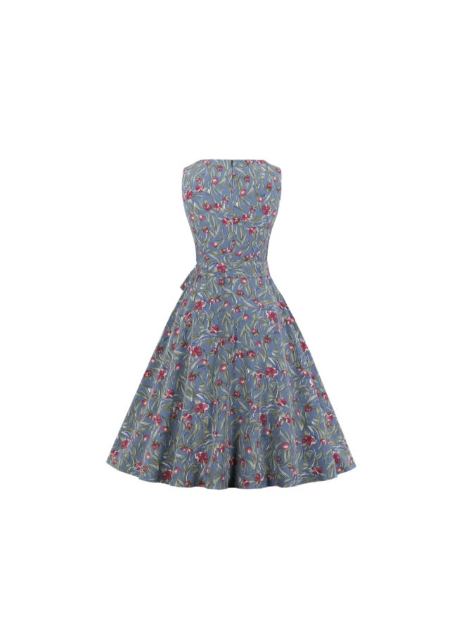 OUTAD Printed Elegant Midi Dress Multicolour  - Image 2