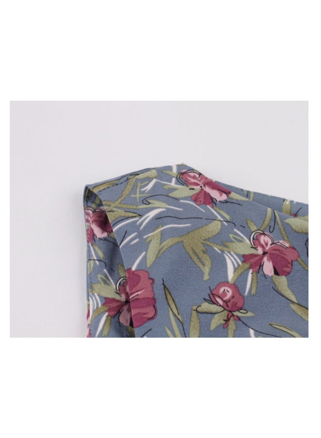 OUTAD Printed Elegant Midi Dress Multicolour  - Image 4