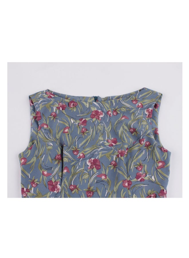 OUTAD Printed Elegant Midi Dress Multicolour  - Image 3