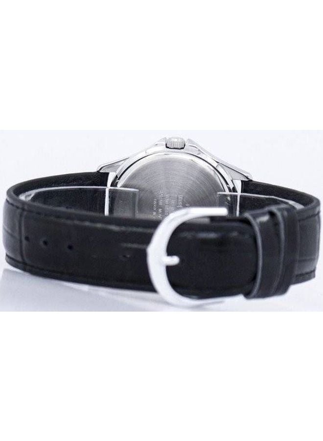 CASIO - Women's Water Resistant Leather Analog Watch MTP-1183E-7BDF - 38 mm - Black - Image 1
