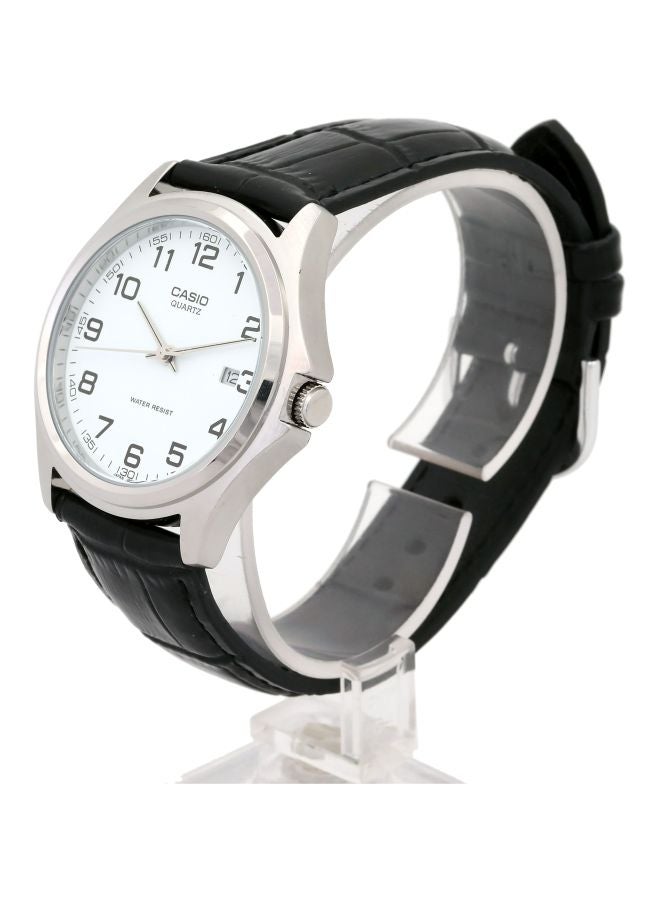 CASIO - Women's Water Resistant Leather Analog Watch MTP-1183E-7BDF - 38 mm - Black - Image 1