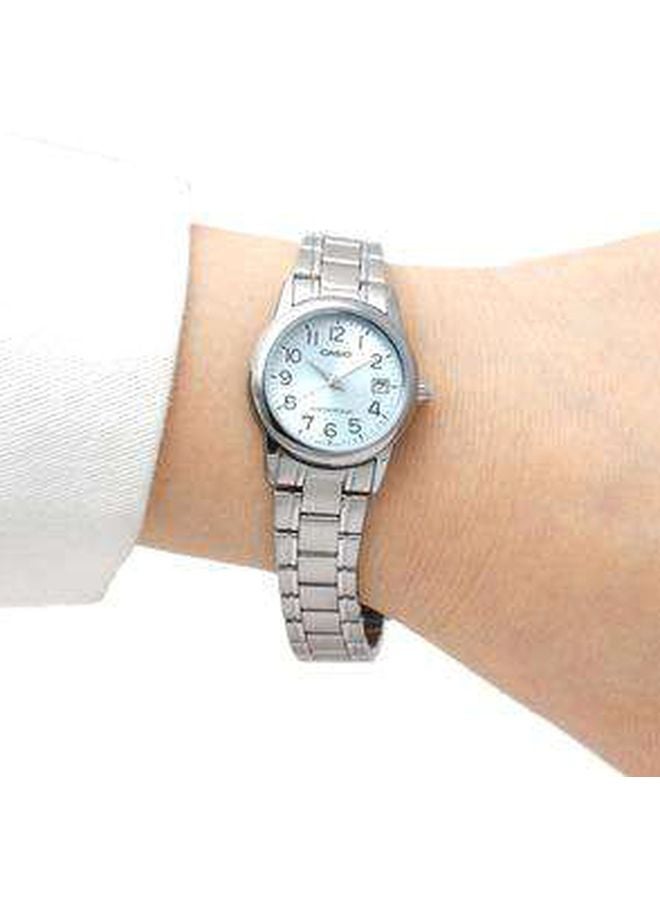 CASIO - Women's Water Resistant Stainless Steel Analog Wrist Watch LTP-V002D-2BUDF - 25 mm - Silver - Image 1