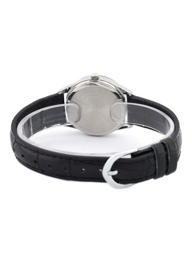 كاسيو ساعة يد بعقارب وسوار من الجلد طراز LTP-V005L-1BUDF - 39 مم - أسود للرجال - Image 3