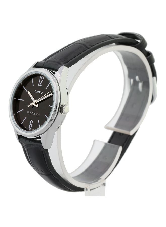 كاسيو ساعة يد بعقارب وسوار من الجلد طراز LTP-V005L-1BUDF - 39 مم - أسود للرجال - Image 4