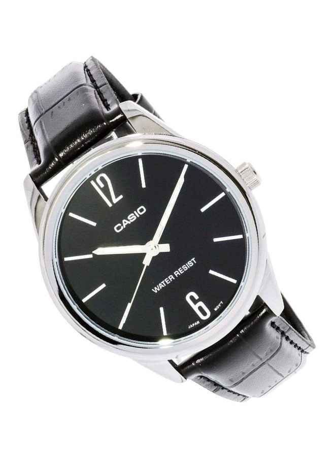 CASIO - Men's Dress Leather Analog Watch MTP-V005L-1BUDF - 40 mm - Black - Image 1