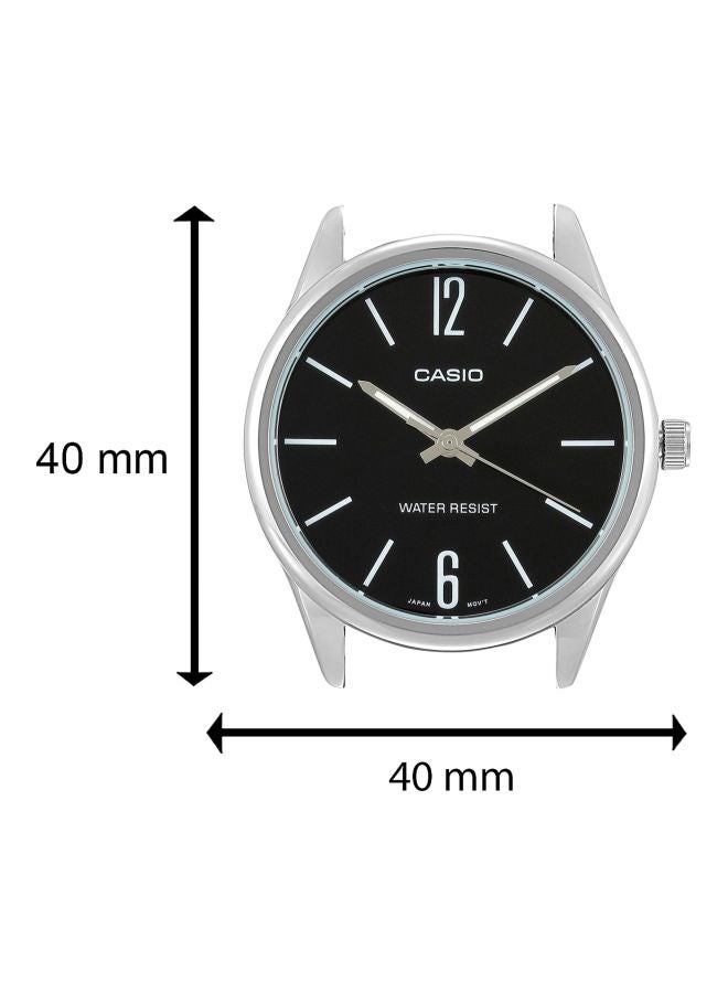 CASIO - Men's Dress Leather Analog Watch MTP-V005L-1BUDF - 40 mm - Black - Image 1
