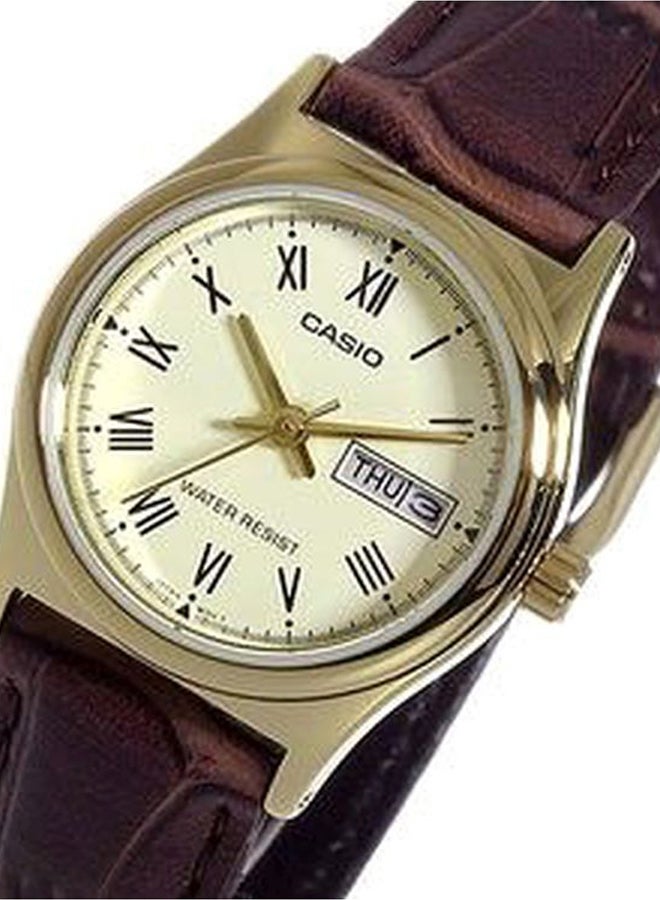 كاسيو ساعة يد رسمية بعقارب طراز LTP-V006GL-9BVDF مقاس 25 مم - لون بني للنساء - Image 5