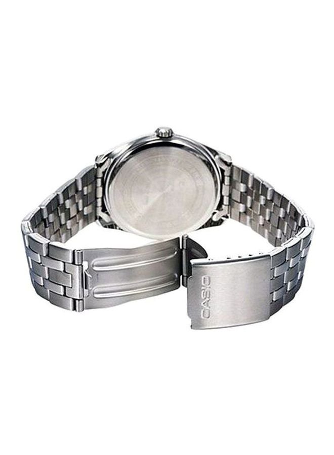 ساعة يد إنتايسر بعقارب طراز MTP-1335D-7AV - 38 مم - فضي للرجال