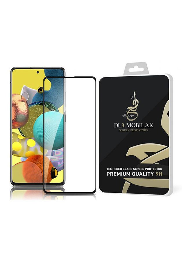 لاصقة حماية للشاشة من الزجاج لهاتف سامسونج جالاكسي A52 أسود