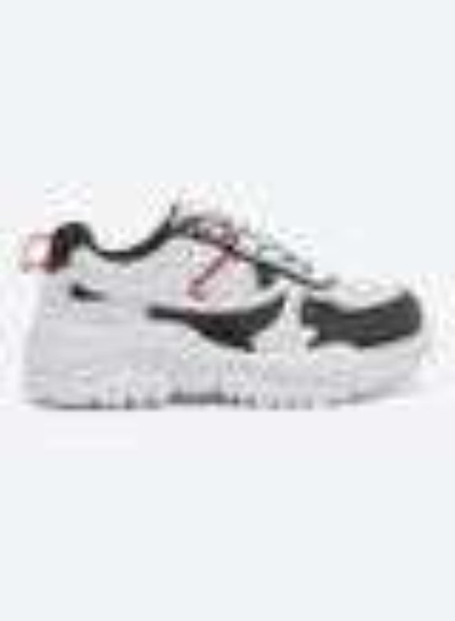R&B Textured Slip-On Sports Shoes With Pull Tab White/Black  - Image 1
