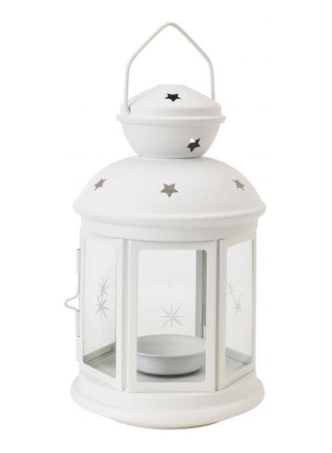 فانوس رمضان من الشمع المعدني الأبيض أبيض - Image 1