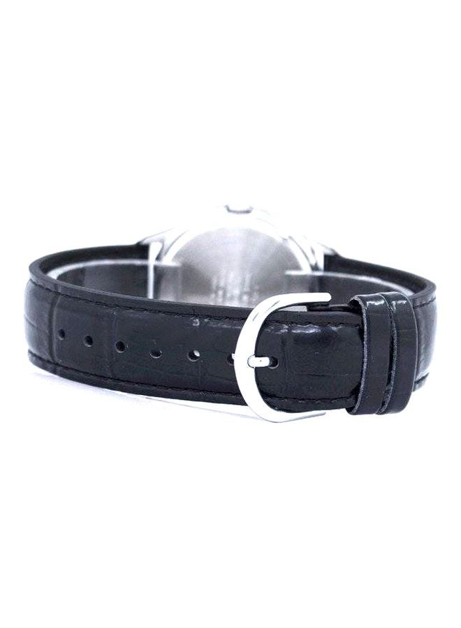 CASIO - Men's Leather Analog Watch MTP1183E-7A - 32 mm - Black - Image 1