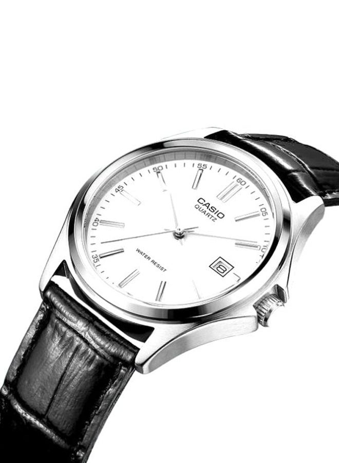 CASIO - Men's Leather Analog Watch MTP1183E-7A - 32 mm - Black - Image 1