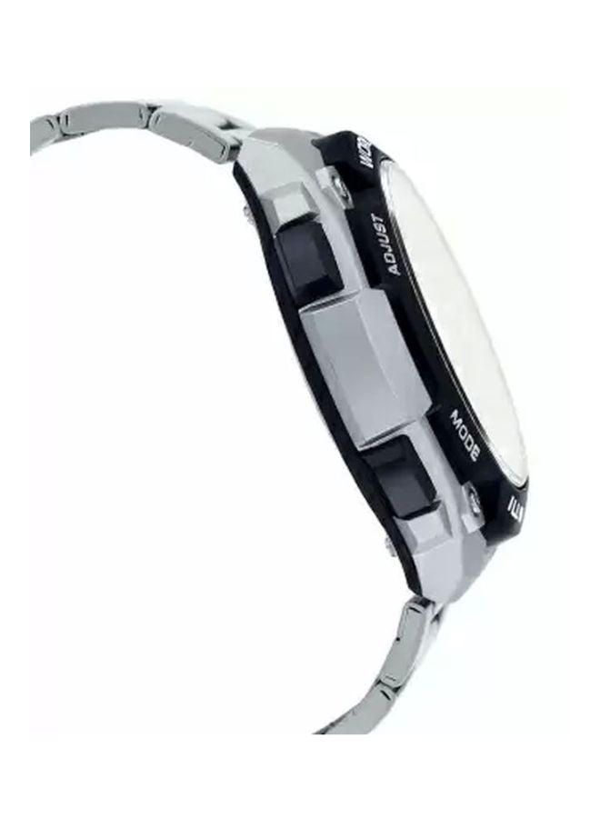 كاسيو ساعة يد رقمية بسوار من الإستانلس ستيل طراز AE-3000WD-1AVDF - 56 مم - فضي للرجال - Image 4