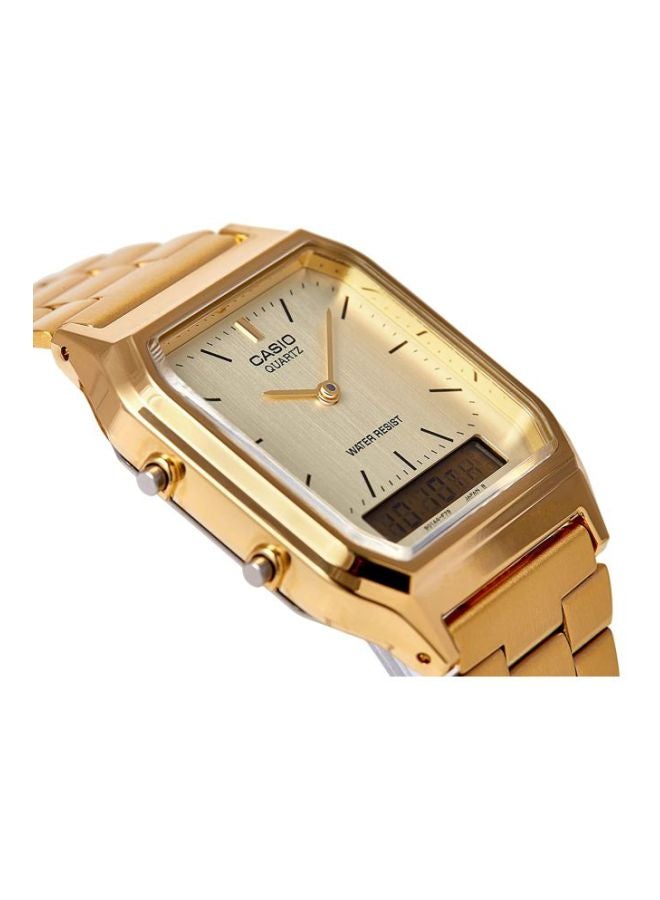 CASIO - Men's Stainless Steel Analog & Digital Watch AQ-230GA-9D - 30 mm - Gold - Image 1