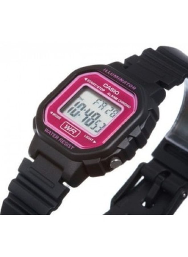 كاسيو ساعة يد رقمية بسوار من السيليكون طراز LA-20WH-4A - قياس 35 مم - لون أسود للنساء - Image 4