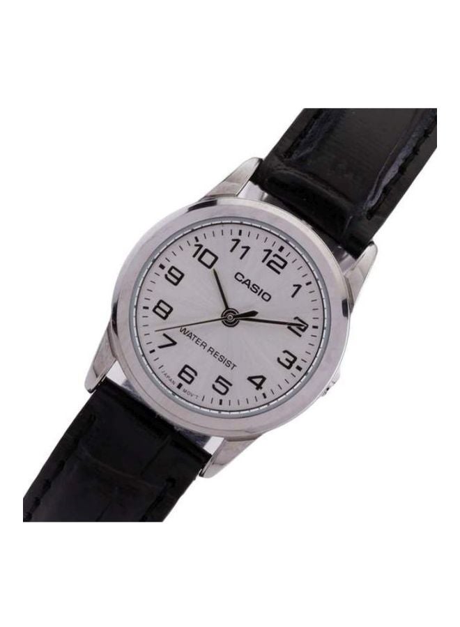 CASIO - Women's Leather Analog Watch LTP-V001L-7BUDF - 25 mm - Black - Image 1