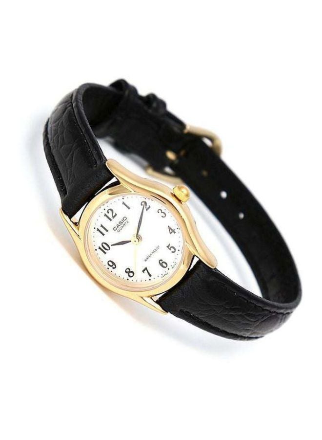 كاسيو ساعة يد بعقارب وسوار من الجلد طراز LTP-1094Q-7B2RDF - 22 مم - لون أسود للنساء - Image 4