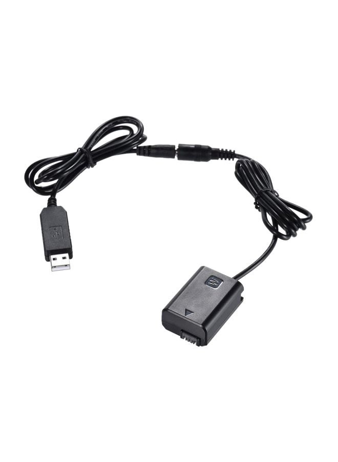 ANDOER - NP-FW50 Dummy Battery With Power Adapter Cable And Power Plug Replacement Black - Image 1