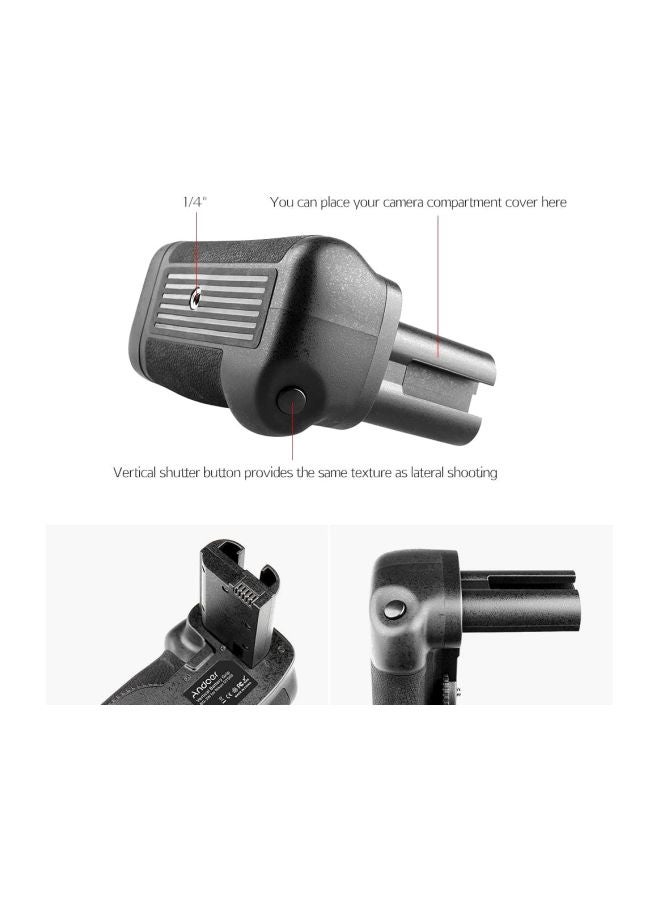 ANDOER - BG-2W Vertical Battery Grip Holder For Nikon D7500 Black - Image 1