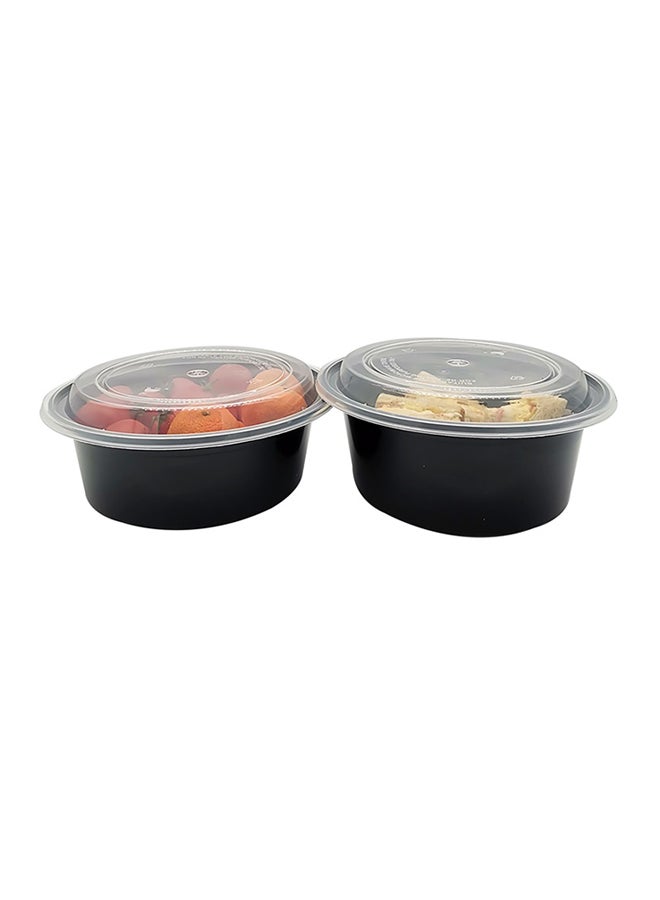 Generic 15-Piece Round Disposable Food Container With Lid Black 13x18x8.5cm  - Image 4
