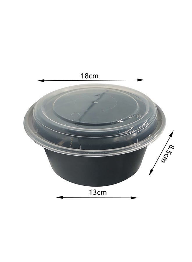 Generic 10-Piece Round Disposable Food Container With Lid Black 13x18x8.5cm  - Image 5