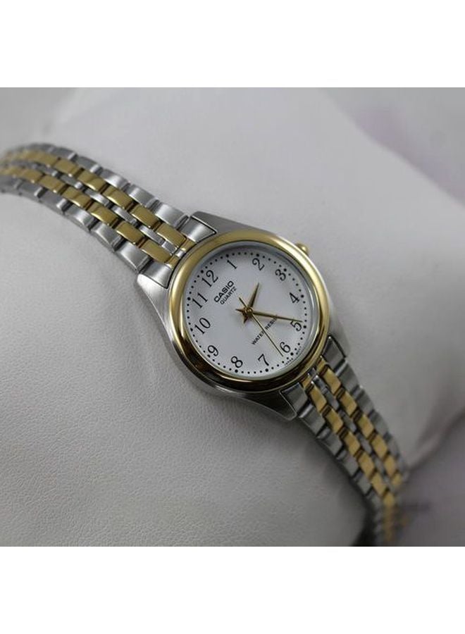 CASIO Women's Enticer Water Resistant Analog Watch LTP-1129G-7BRD - 32 mm - Silver/Gold - Image 4