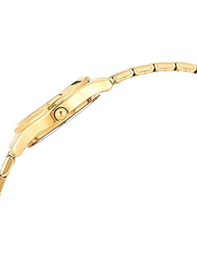 كاسيو ساعة يد بعقارب وسوار من الإستانلس ستيل طراز LTP1275G-9A - قياس 25 مم - لون ذهبي للنساء - Image 3