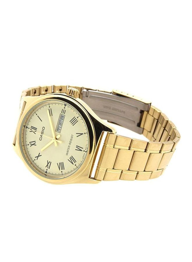 كاسيو ساعة يد رسمية بعقارب طراز MTP-V006G-9B - قياس 30 مم - لون ذهبي للرجال - Image 5