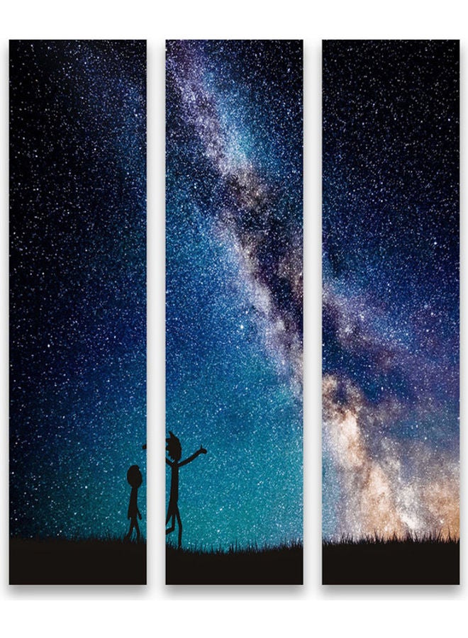 طقم لوحات فنية بتصميم السماء من 3 قطع أزرق/أسود/رمادي M - Image 1