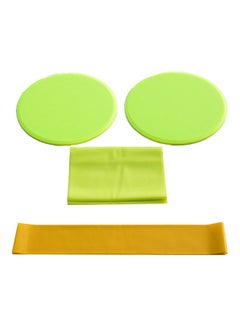 4-Piece Yoga Exercise Sliding Discs With Resistance Ring Elastic Band 1500 x 150 x 0.35mm