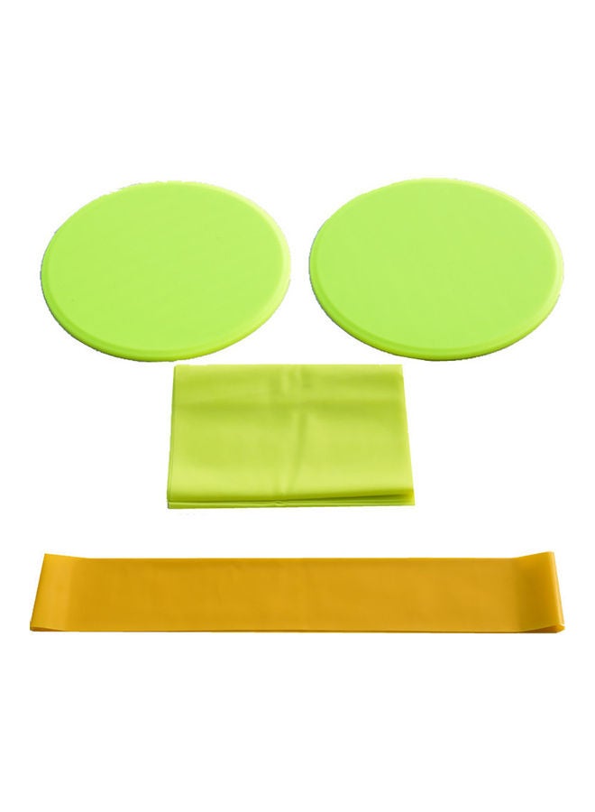 Generic - 4-Piece Yoga Exercise Sliding Discs With Resistance Ring Elastic Band 1500 x 150 x 0.35mm - Image 1