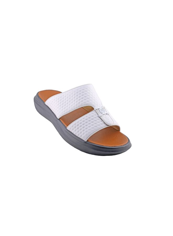 barjeel uno - Casual Comfortable Arabic Sandals White - Image 1