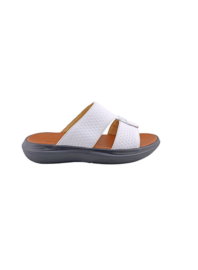 barjeel uno - Casual Comfortable Arabic Sandals White - Image 1