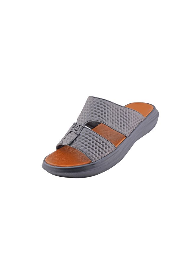 barjeel uno - Casual Comfortable Arabic Sandals Grey - Image 1