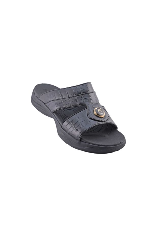 barjeel uno - Casual Comfortable Arabic Sandals Black - Image 1