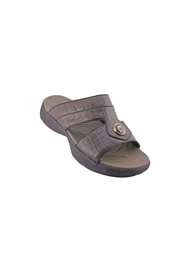 barjeel uno - Casual Comfortable Arabic Sandals Brown - Image 1