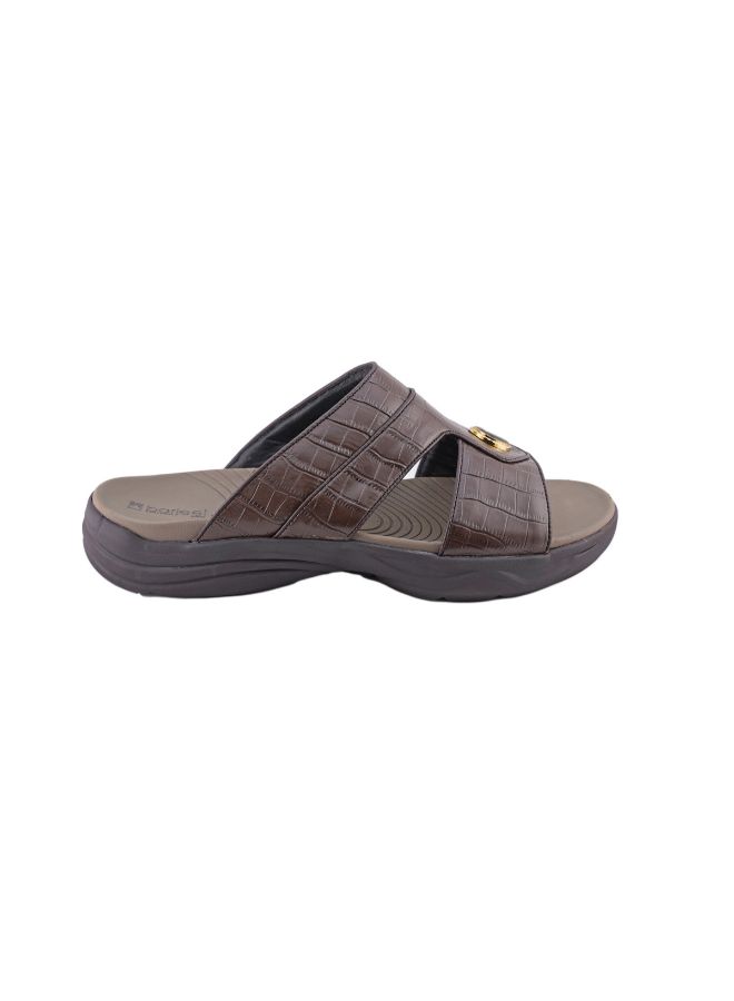barjeel uno - Casual Comfortable Arabic Sandals Brown - Image 1