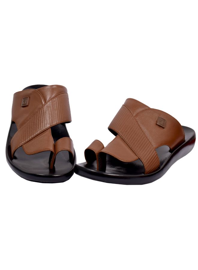 barjeel uno Casual Comfortable Arabic Sandals Brown  - Image 3