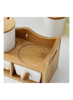 XiuWoo Ceramic Seasoning Jar Bowl Spice Sugar Container Set Multicolour  - Image 4