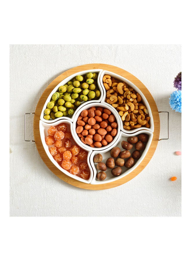 شو وو طبق الحلوى للوجبات الخفيفة من السيراميك طبق الفاكهة - Image 4