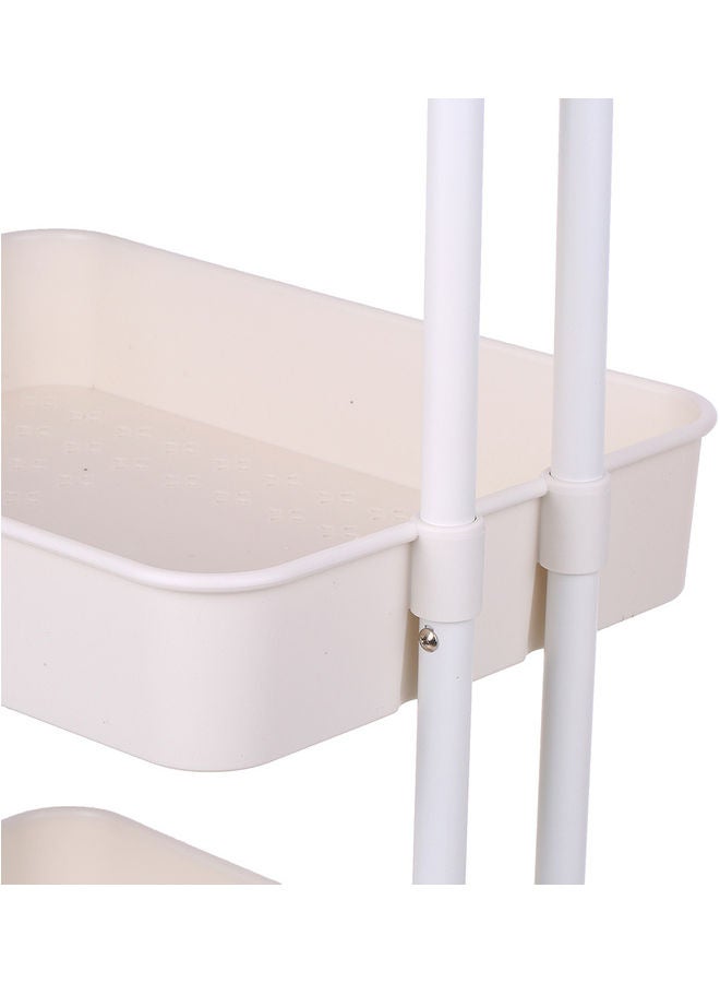 عربة أدوات دوارة معدنية من 3 طبقات مع عجلة أبيض 44.00 x 17.50 x 34.00سم - Image 5