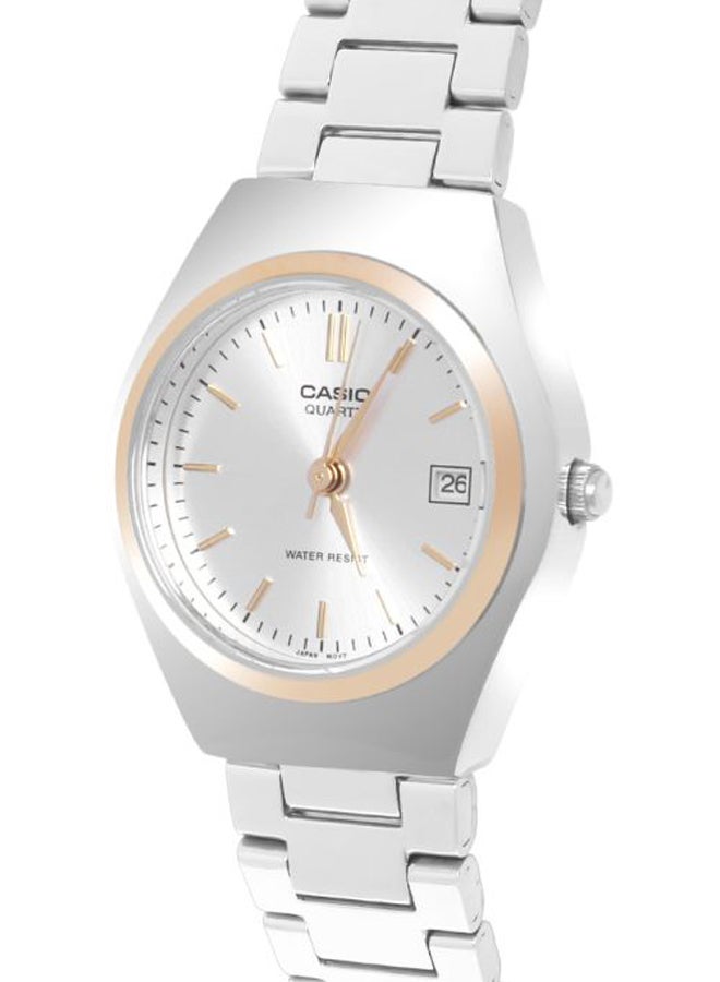 كاسيو ساعة يد بعقارب مقاومة للماء من سلسلة إنتايسر طراز LTP-1170G-7ARDF - قياس 30 مم - لون فضي للنساء - Image 4