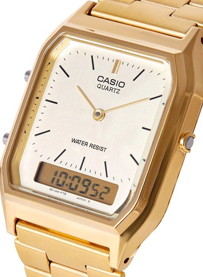 CASIO - Men's Vintage Retro Analog & Digital Watch AQ-230GA-9D - 30 mm - Gold - Image 1