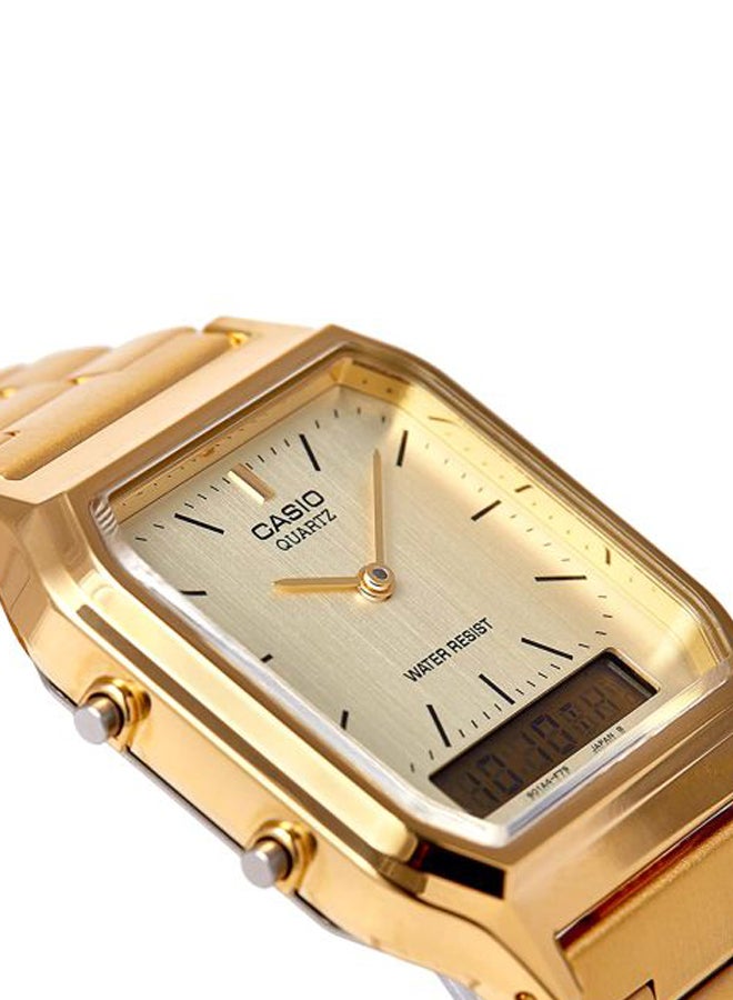 CASIO - Men's Vintage Retro Analog & Digital Watch AQ-230GA-9D - 30 mm - Gold - Image 1