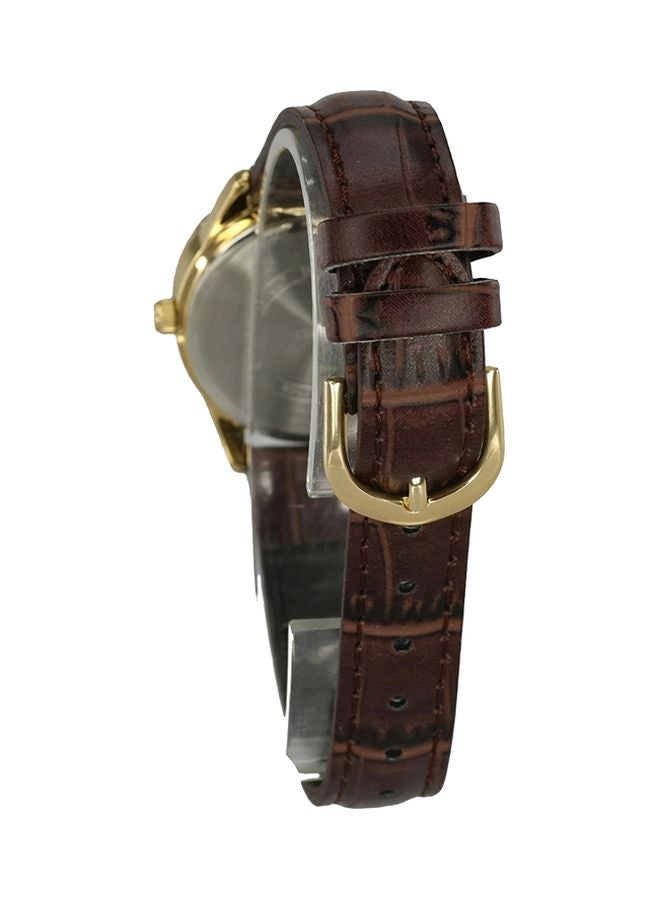 CASIO - Women's Leather Analog Watch LTP-V005GL-9A - 47 mm - Brown - Image 1