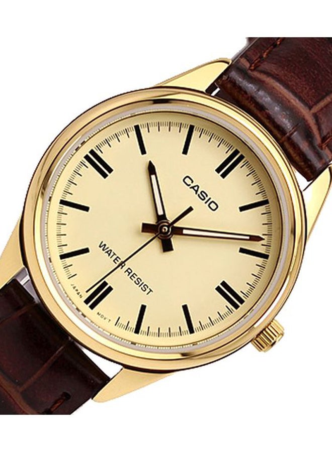 CASIO - Women's Leather Analog Watch LTP-V005GL-9A - 47 mm - Brown - Image 1