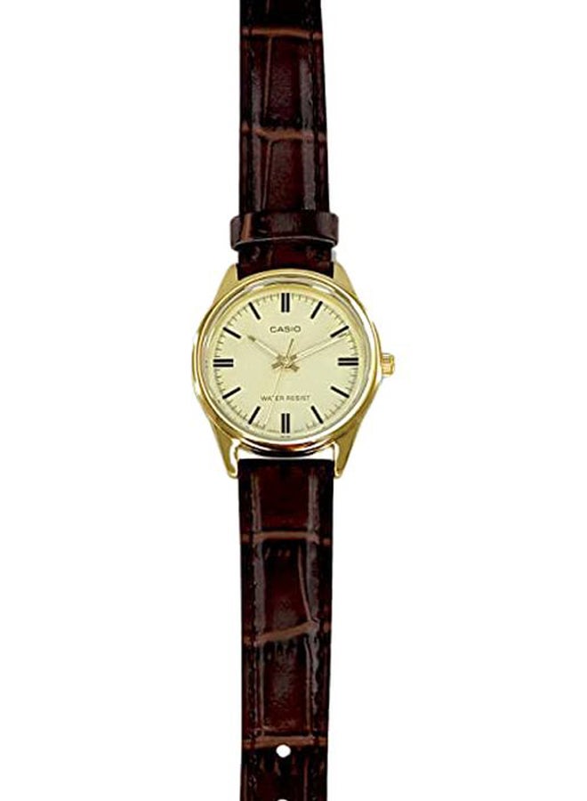 CASIO - Women's Leather Analog Watch LTP-V005GL-9A - 47 mm - Brown - Image 1