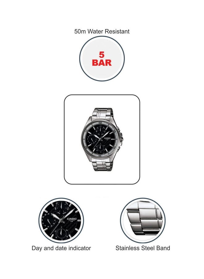 CASIO Women's Enticer Analog Watch LTP-2086D-1AVDF - 44 mm - Silver - Image 5